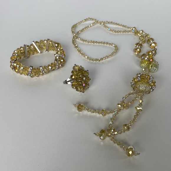 Yellow Necklace + Bracelet + Ring Set - Picture 7 of 10